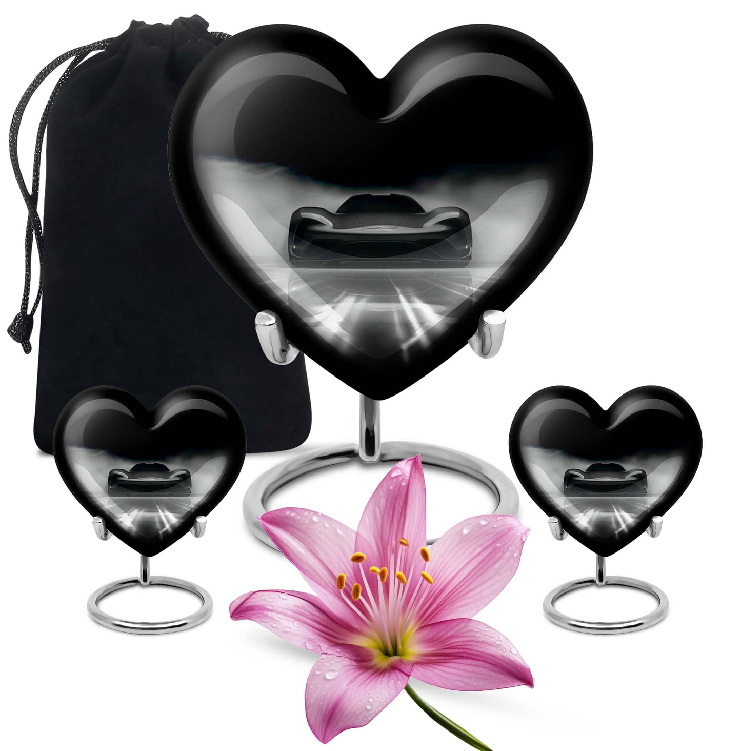 heart-shaped car urn