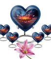 10-inch Heart Urn themed with butterfly, aluminium baseball urn for adult ashes