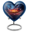 10-inch Heart Urn themed with butterfly, aluminium baseball urn for adult ashes
