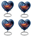 10-inch Heart Urn themed with butterfly, aluminium baseball urn for adult ashes