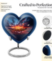 10-inch Heart Urn themed with butterfly, aluminium baseball urn for adult ashes