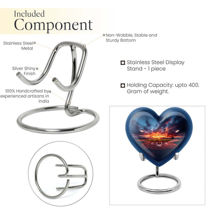 10-inch Heart Urn themed with butterfly, aluminium baseball urn for adult ashes