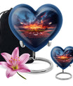 10-inch Heart Urn themed with butterfly, aluminium baseball urn for adult ashes