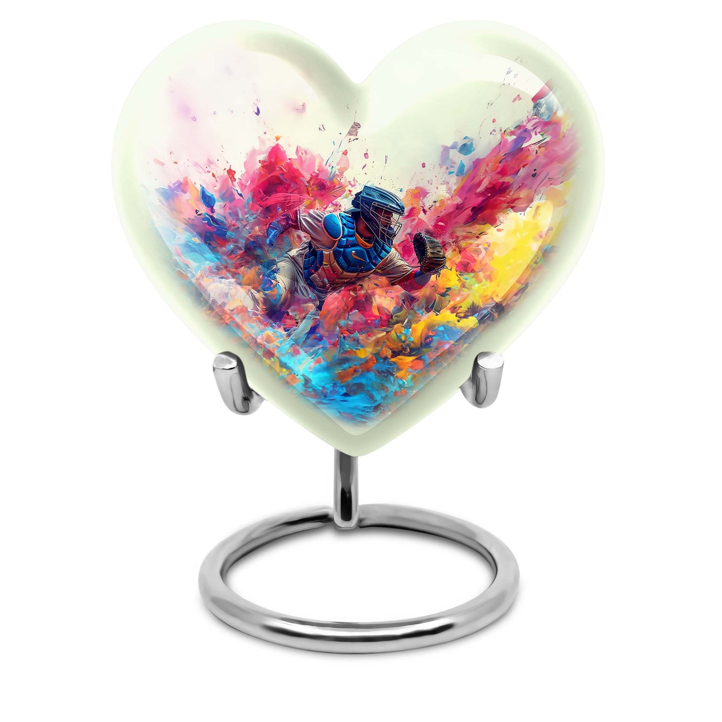 Heart shaped baseball urn 