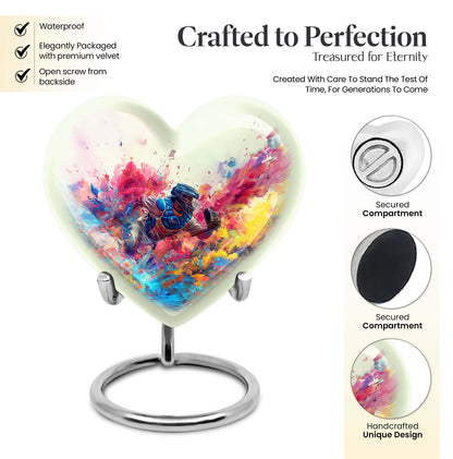 Heart shaped baseball urn 