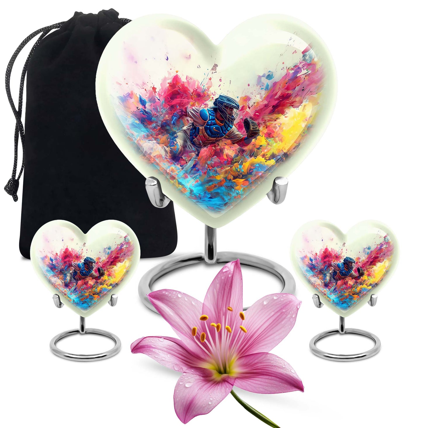 Heart shaped baseball urn 