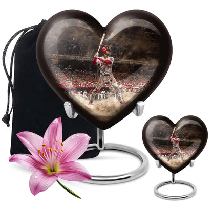 butterfly themed baseball urn 