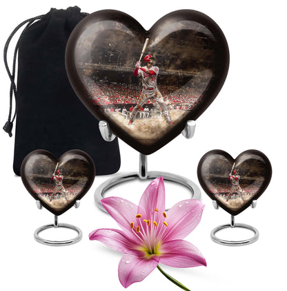 butterfly themed baseball urn 