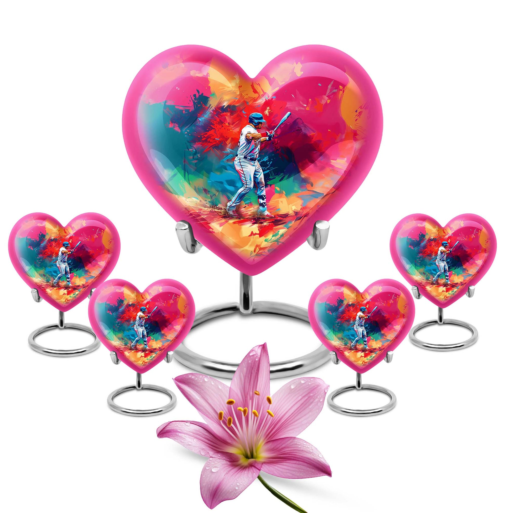 heart-shaped baseball urn