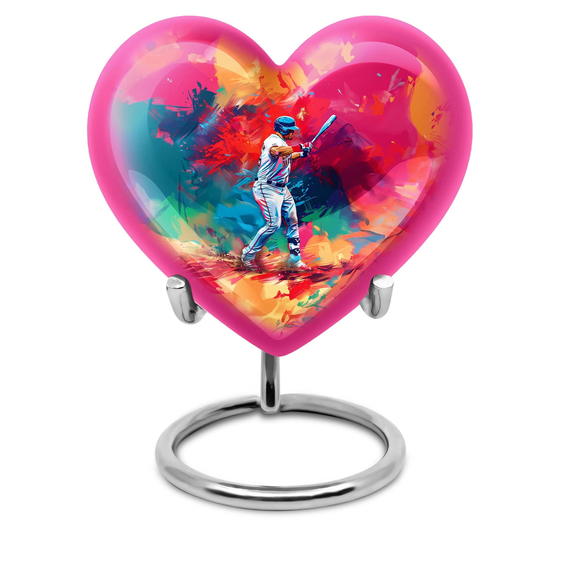 heart-shaped baseball urn