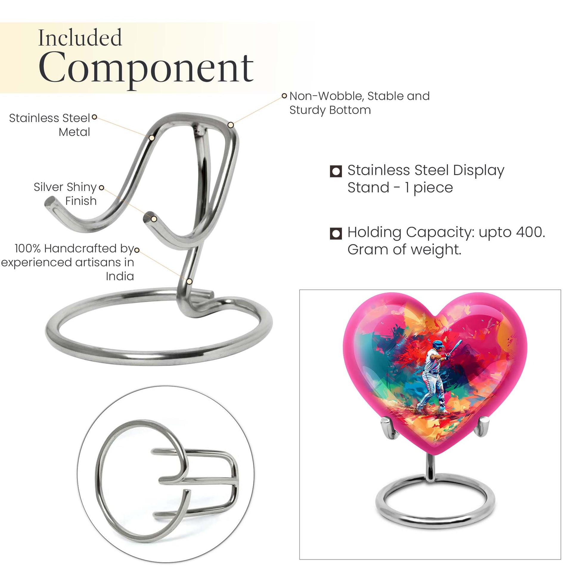 heart-shaped baseball urn