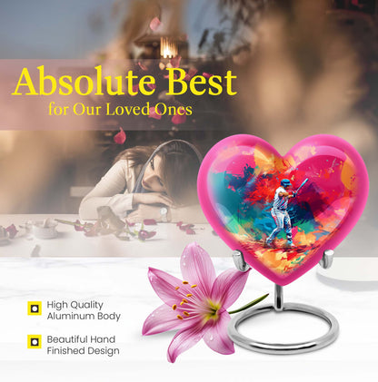 heart-shaped baseball urn