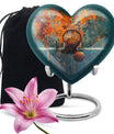 10-inch heart-shaped basketball cremation urn 