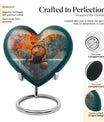 10-inch heart-shaped basketball cremation urn 