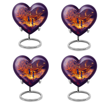 heart-shaped basketball memorial urn