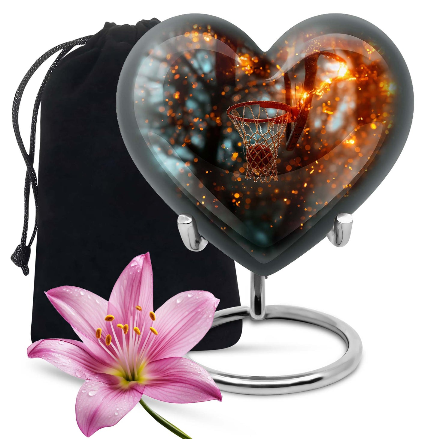 heart-shaped basketball urn