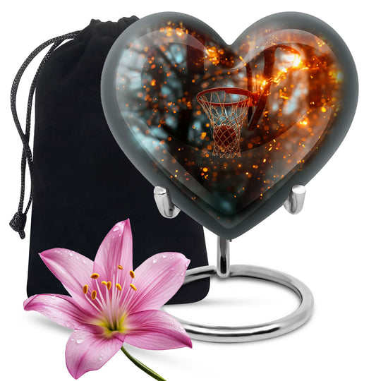 heart-shaped basketball urn