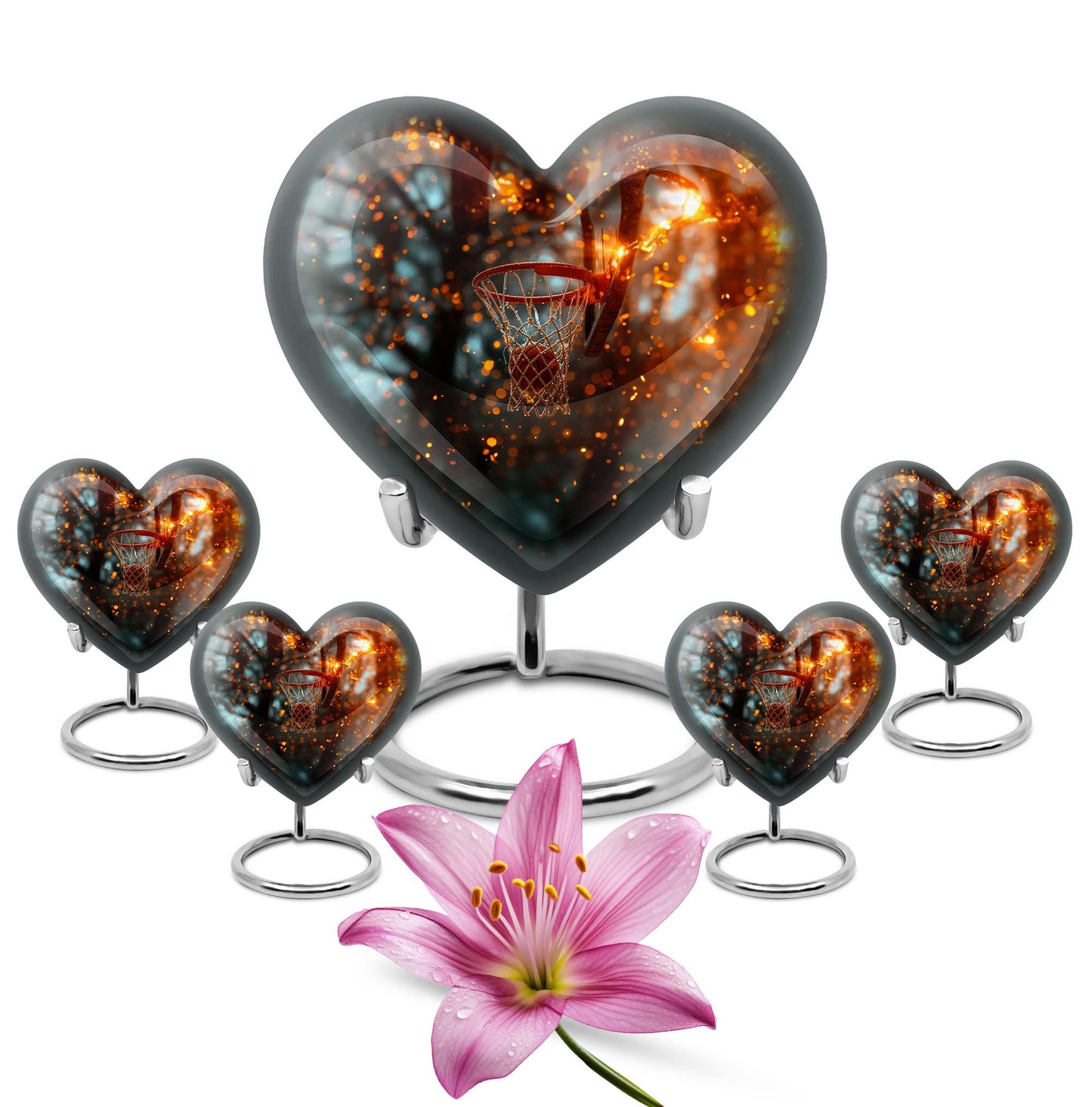heart-shaped basketball urn