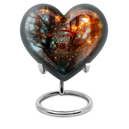 heart-shaped basketball urn