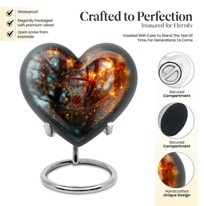 heart-shaped basketball urn