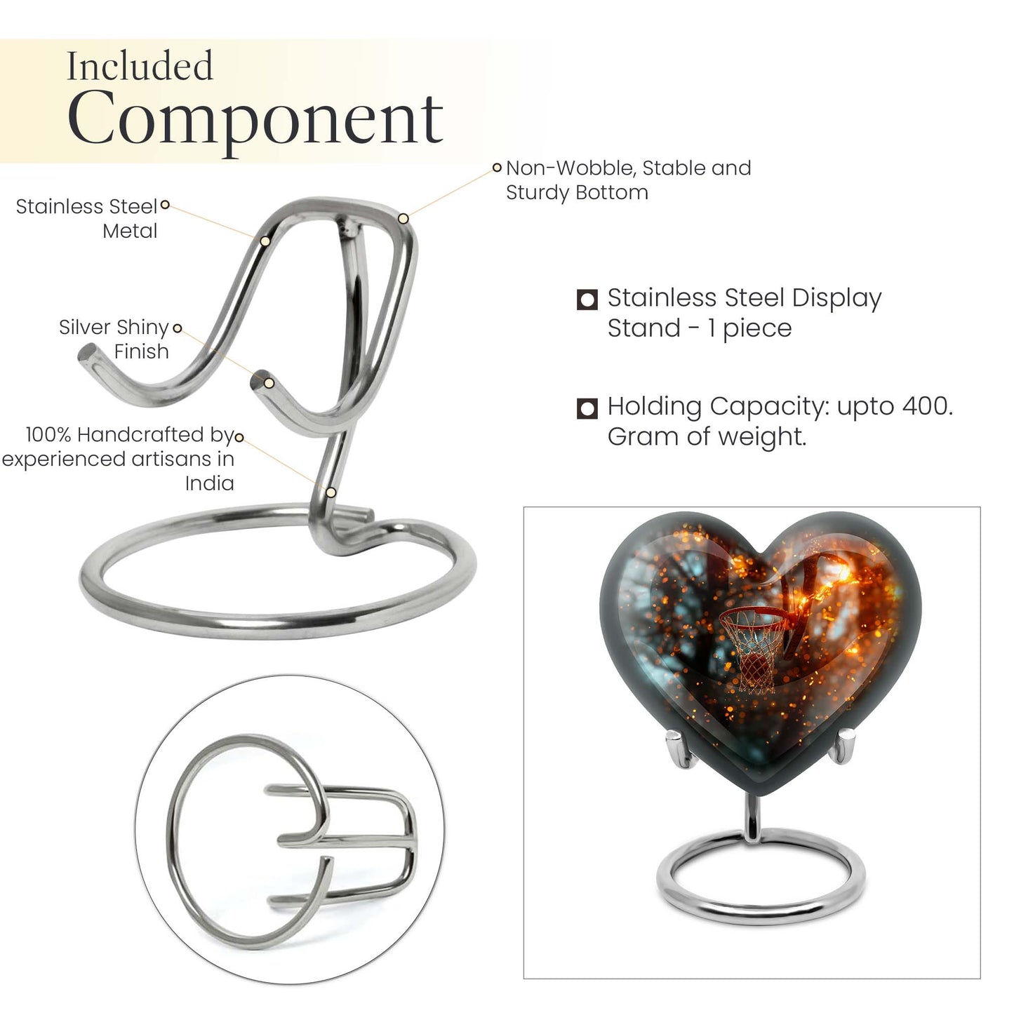 heart-shaped basketball urn