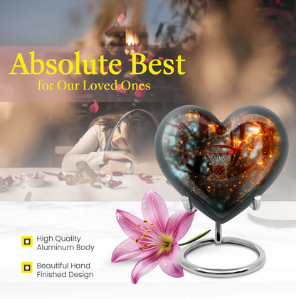 heart-shaped basketball urn