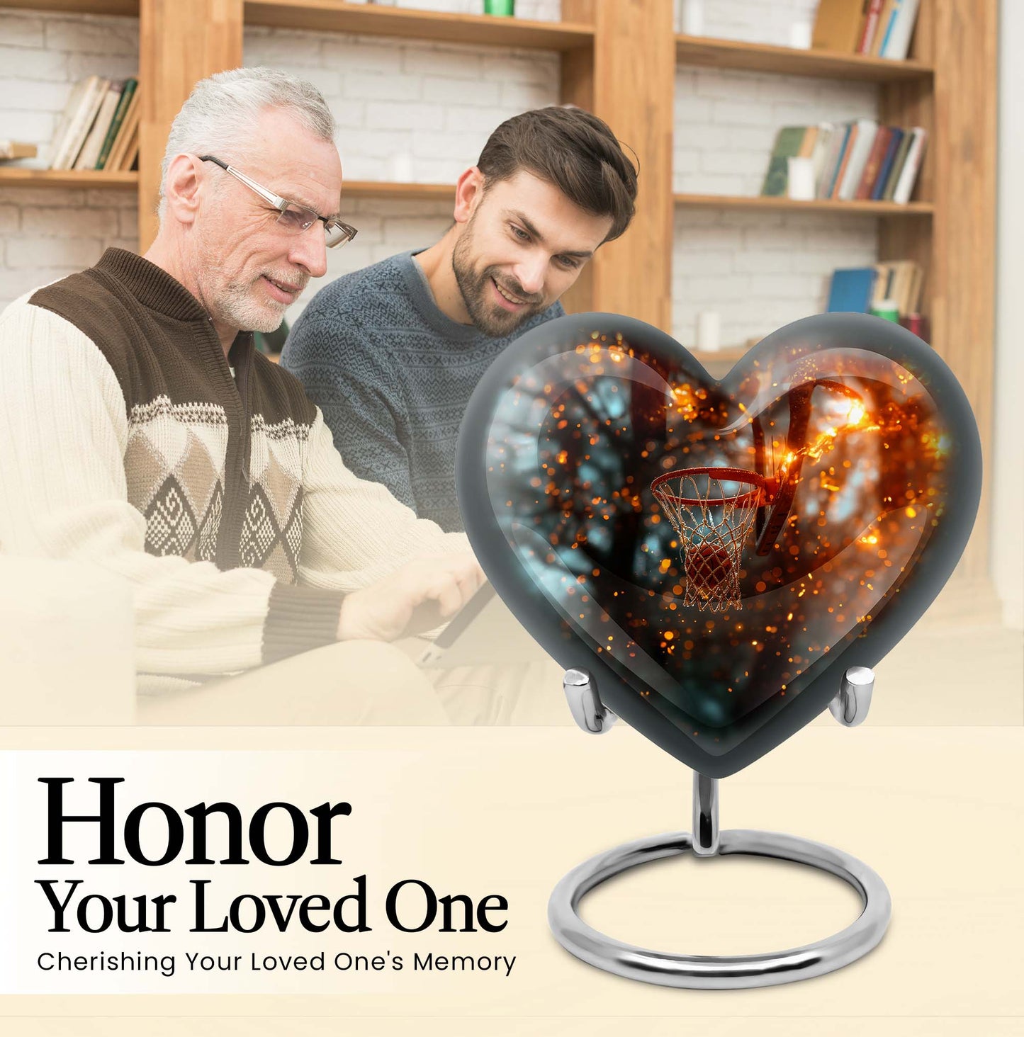 heart-shaped basketball urn