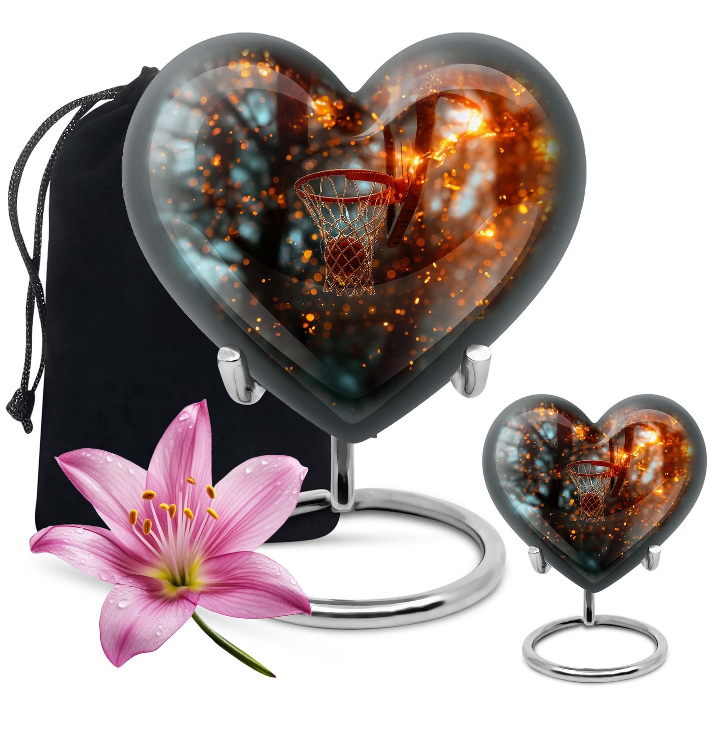 heart-shaped basketball urn