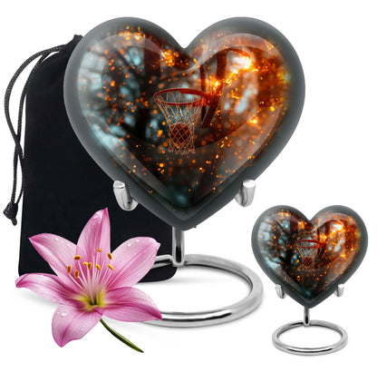 heart-shaped basketball urn
