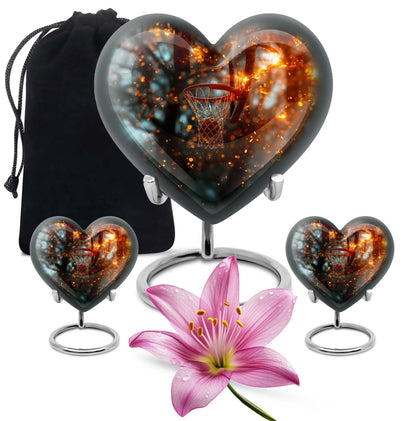 heart-shaped basketball urn