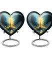 heart urn with Aurora Borealis
