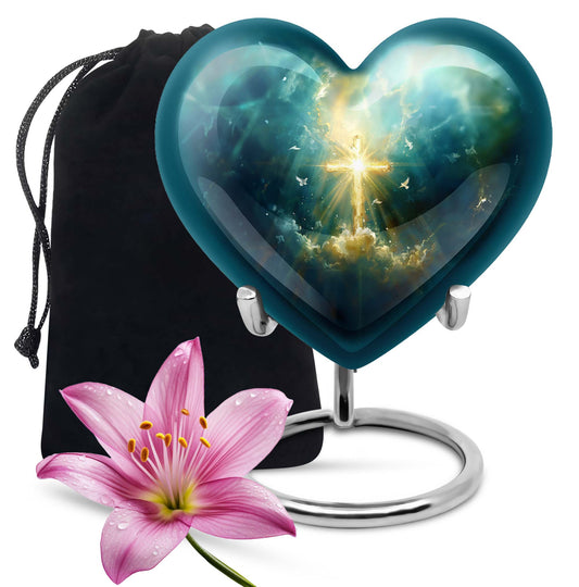 Heart Aurora Borealis design Urn