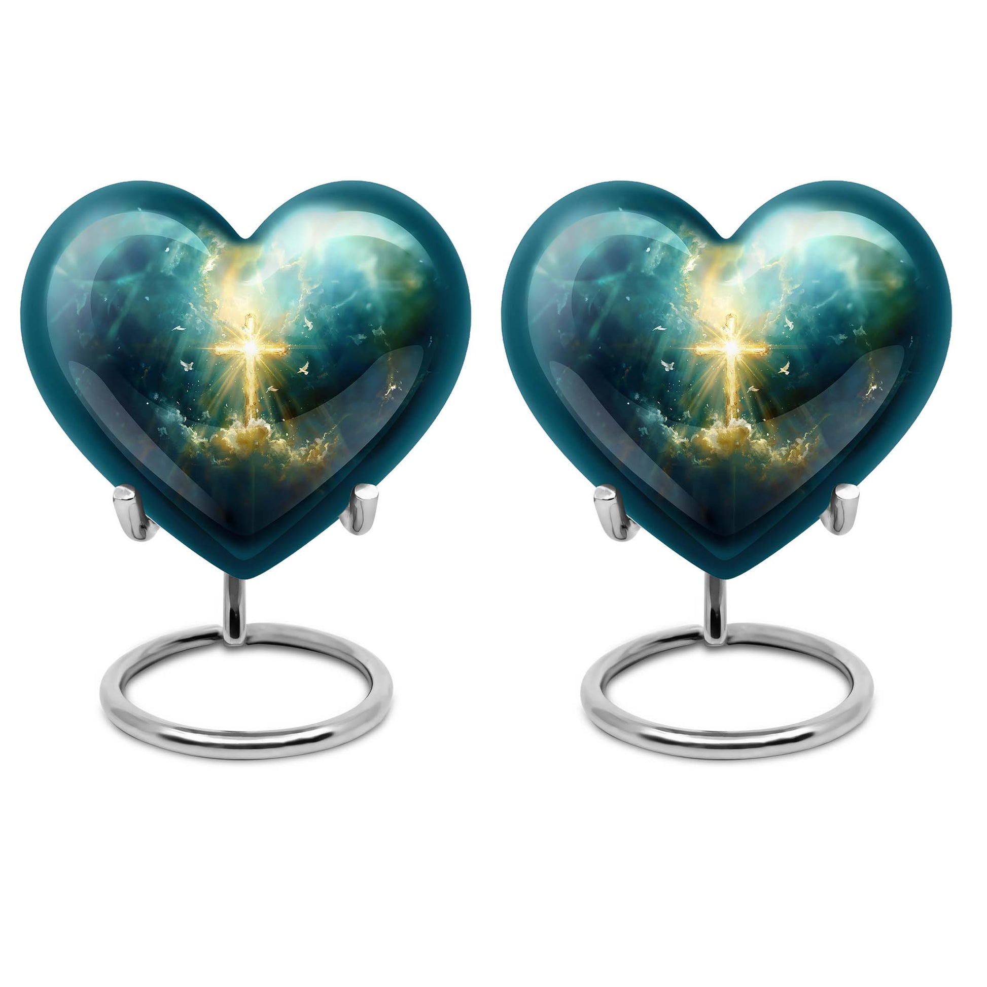 Heart Aurora Borealis design Urn