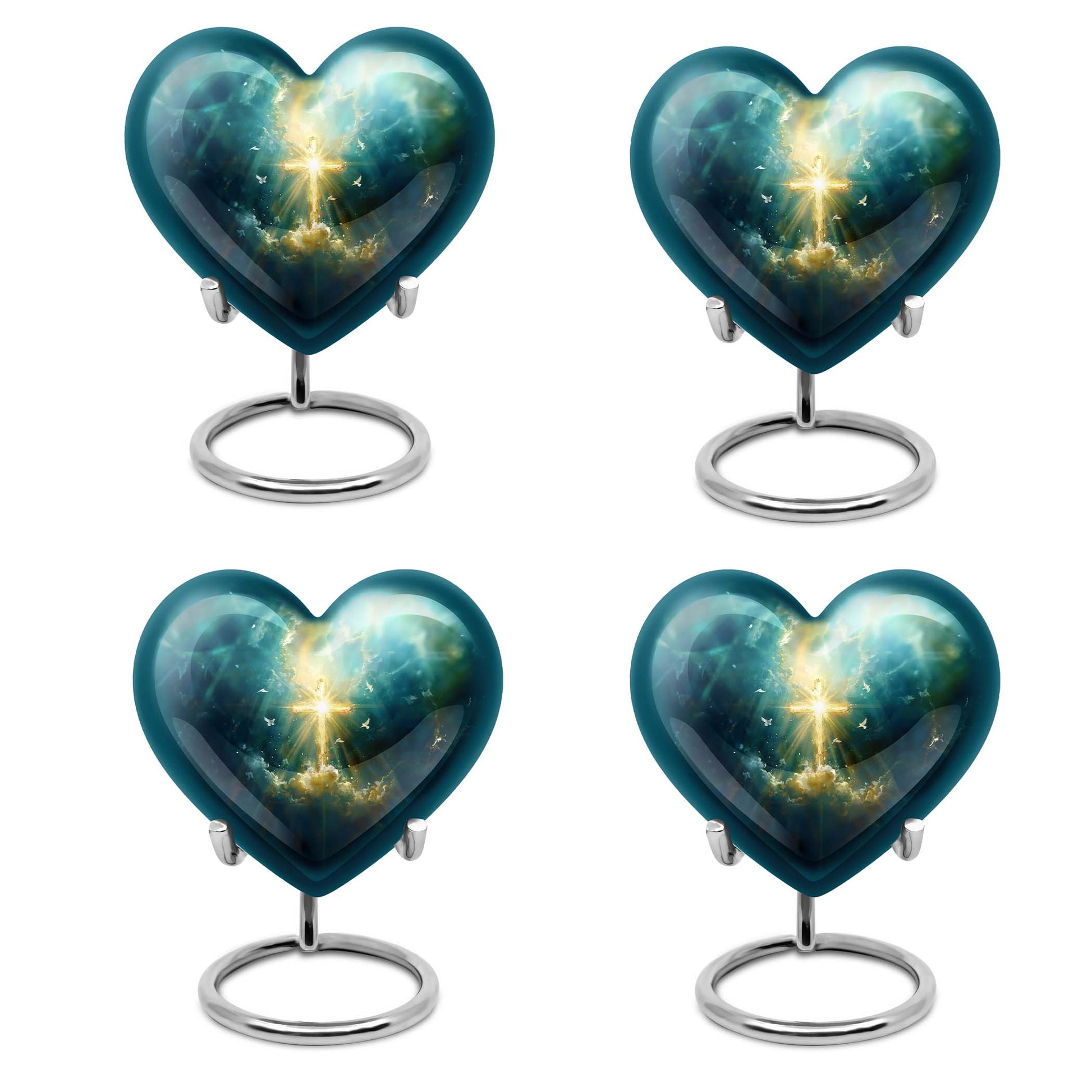 Heart Aurora Borealis design Urn