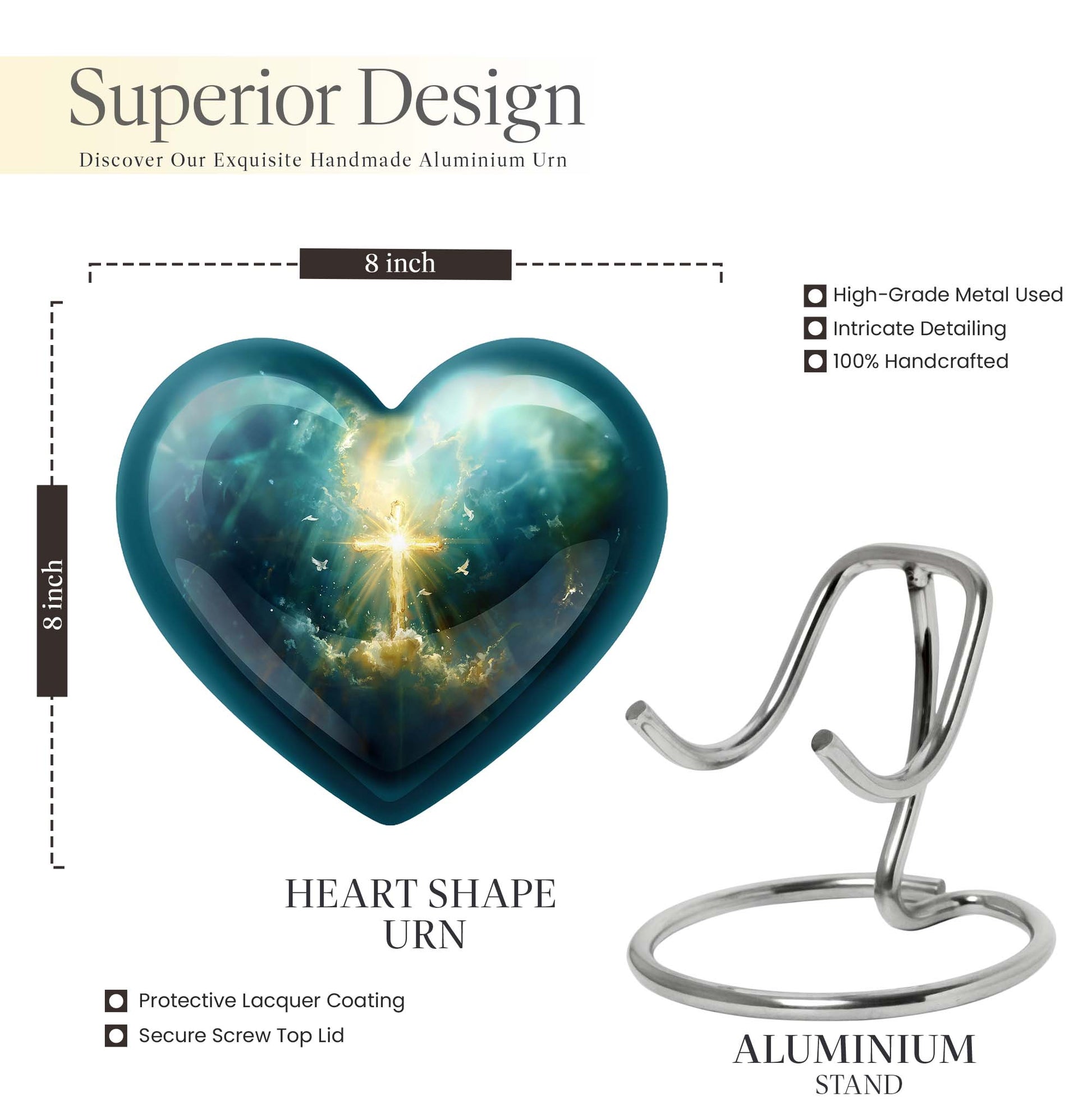 Heart Aurora Borealis design Urn