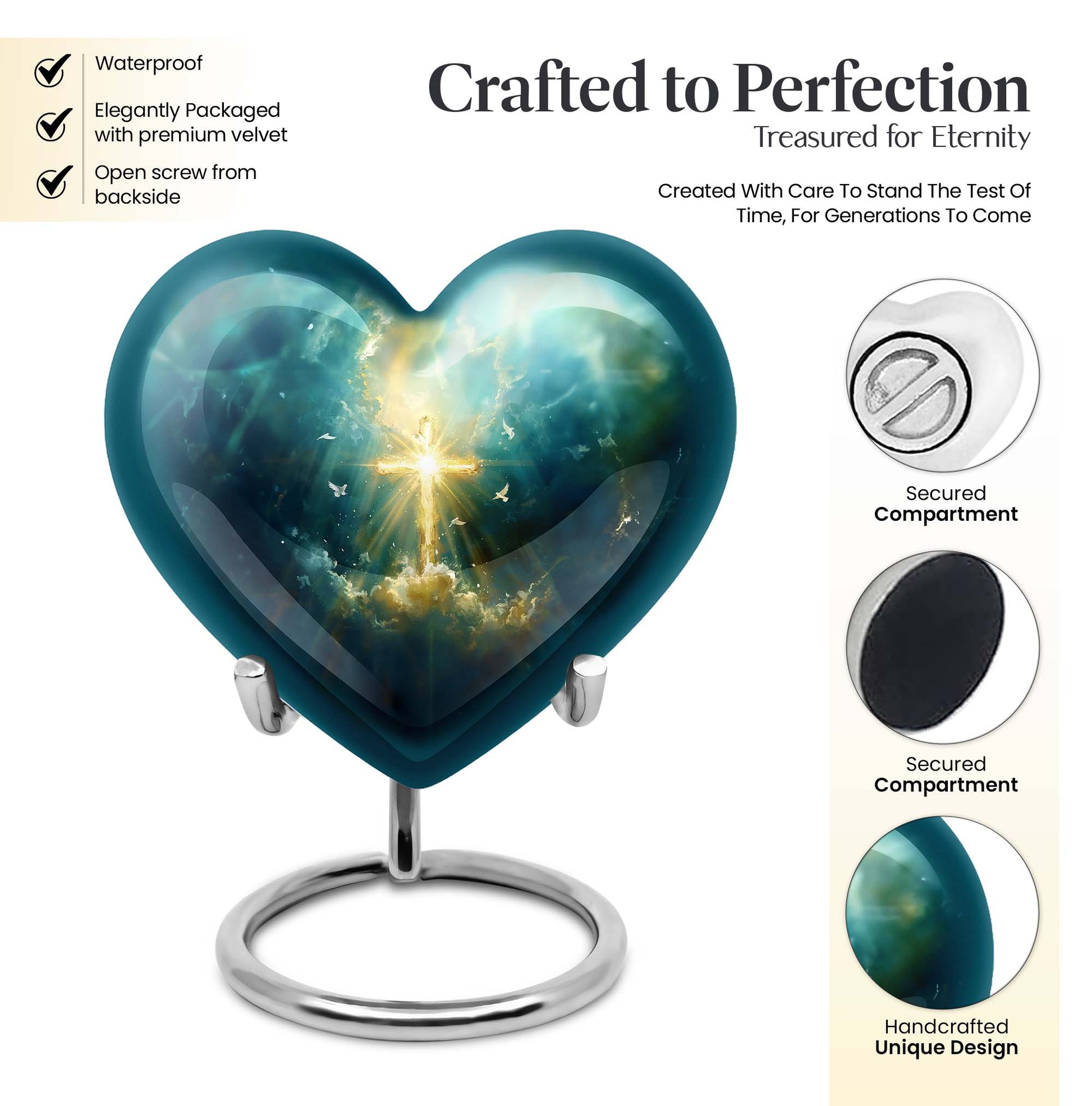 Heart Aurora Borealis design Urn