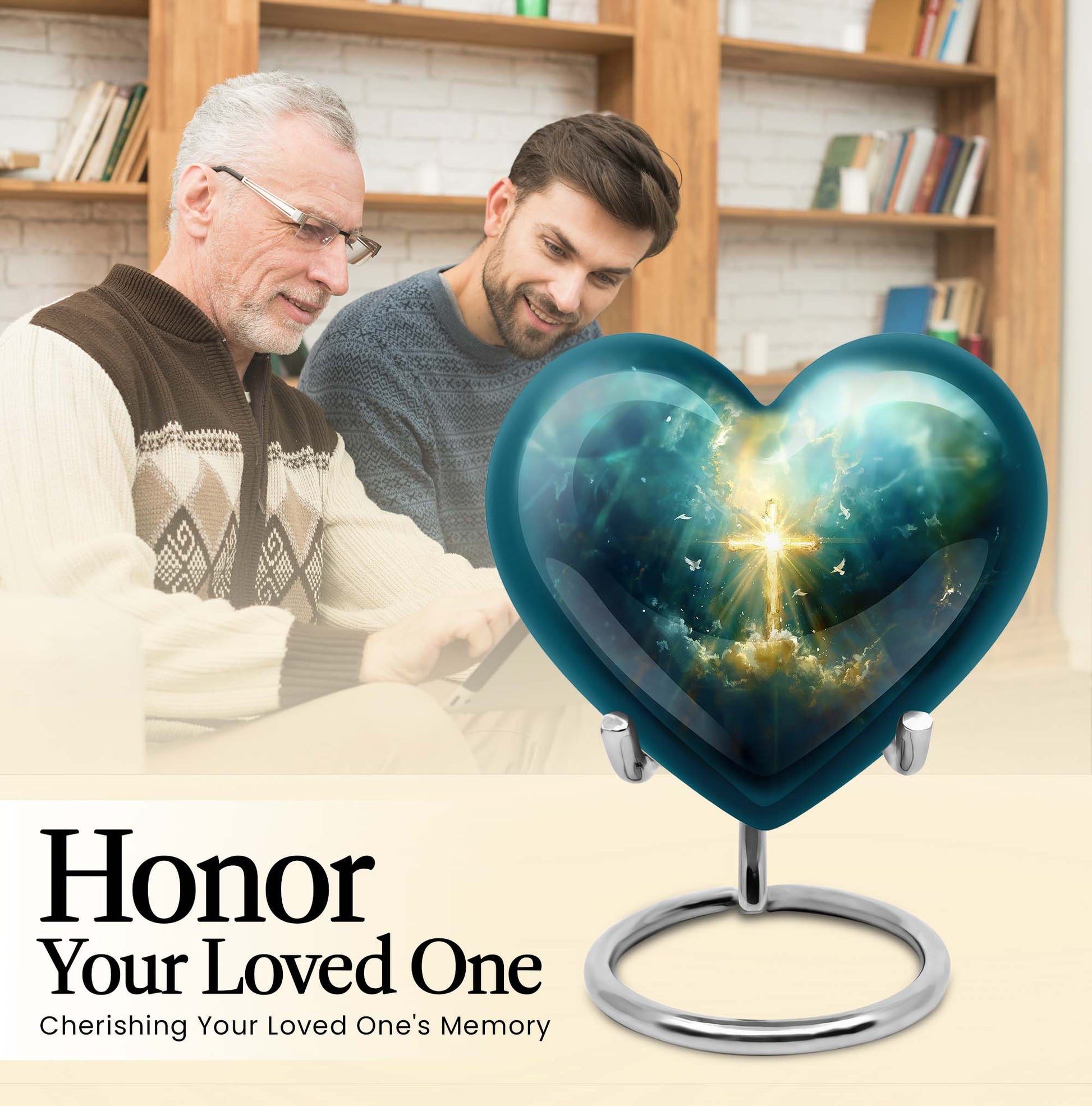 Heart Aurora Borealis design Urn