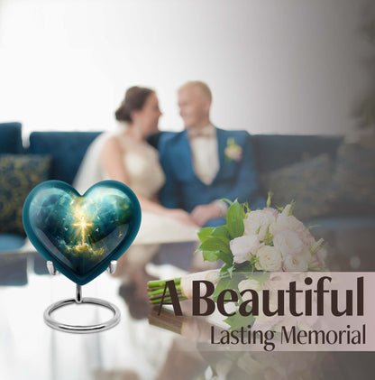 Heart Aurora Borealis design Urn