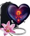 10 inch heart-shaped Aurora Borealis themed cremation urn