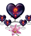 10 inch heart-shaped Aurora Borealis themed cremation urn