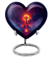 10 inch heart-shaped Aurora Borealis themed cremation urn