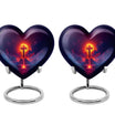 10 inch heart-shaped Aurora Borealis themed cremation urn