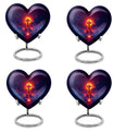 10 inch heart-shaped Aurora Borealis themed cremation urn