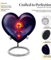 10 inch heart-shaped Aurora Borealis themed cremation urn