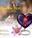 10 inch heart-shaped Aurora Borealis themed cremation urn