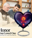 10 inch heart-shaped Aurora Borealis themed cremation urn