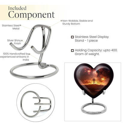 heart-shaped cross urn for female