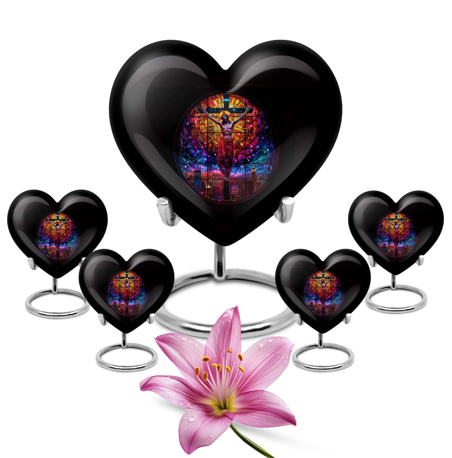 10-inch heart-shaped gramophone-themed cross 