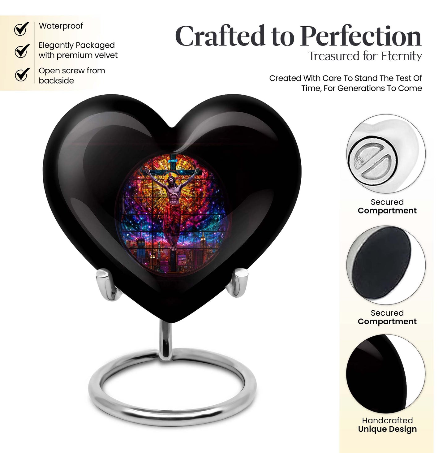 10-inch heart-shaped gramophone-themed cross 