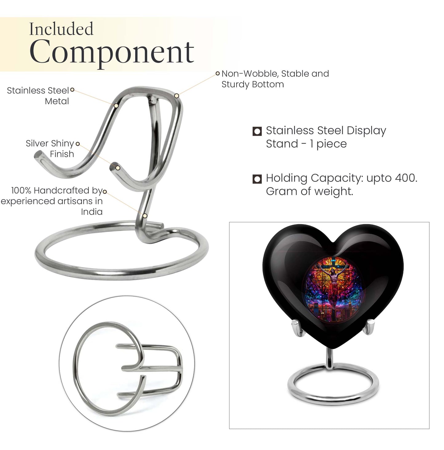 10-inch heart-shaped gramophone-themed cross 